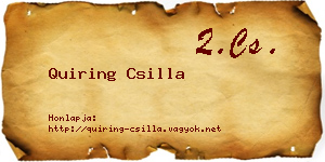 Quiring Csilla névjegykártya